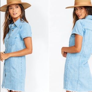 Show Me Your MuMu Cyrus Mini Dress in Denim